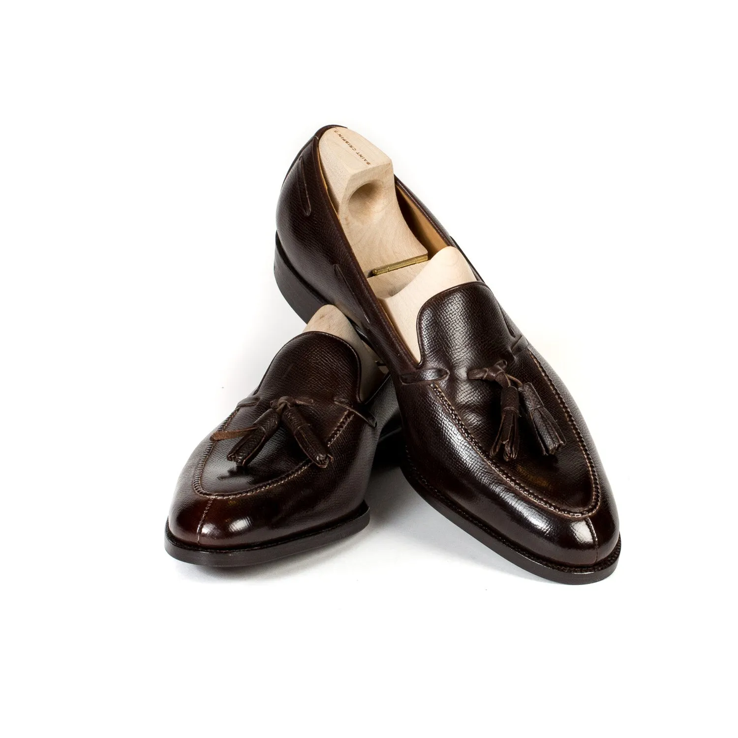Loafer "Split Toe Tassel" made of Brown Grain Calfskin - purely handmade