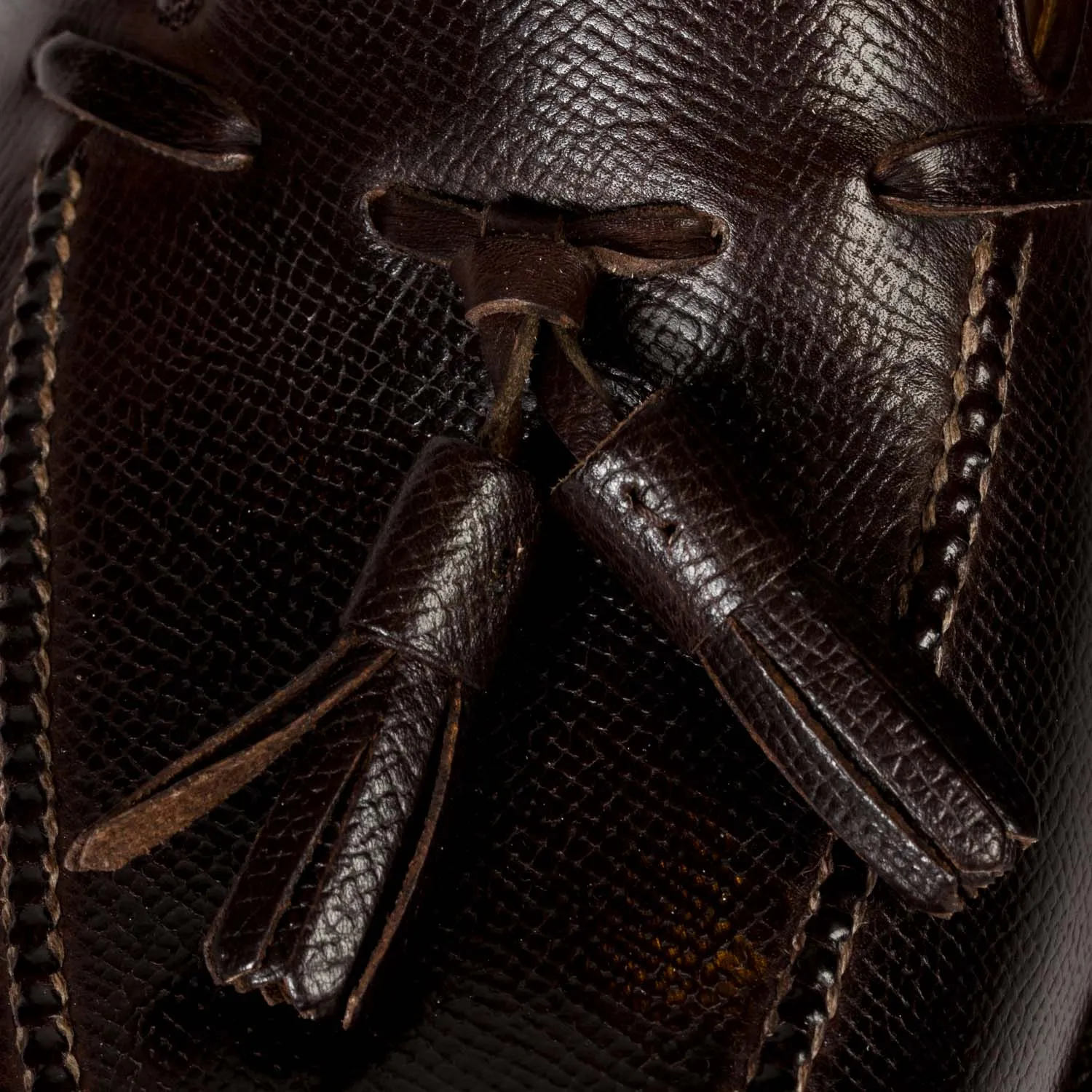 Loafer "Split Toe Tassel" made of Brown Grain Calfskin - purely handmade