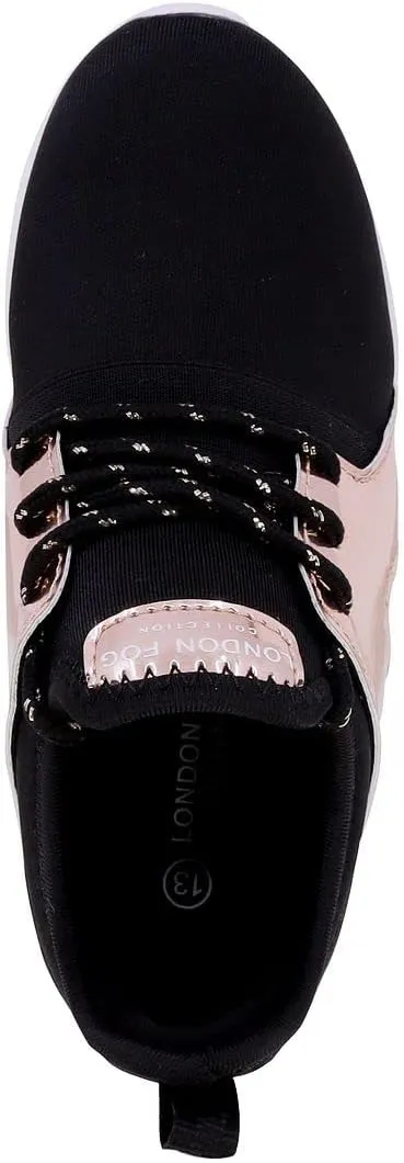 LONDON FOG Unisex Angel Lane Metallic Fashion Sneaker Lace-Up Athletic Running Shoe (Big Kid - Little Kid Toddler)