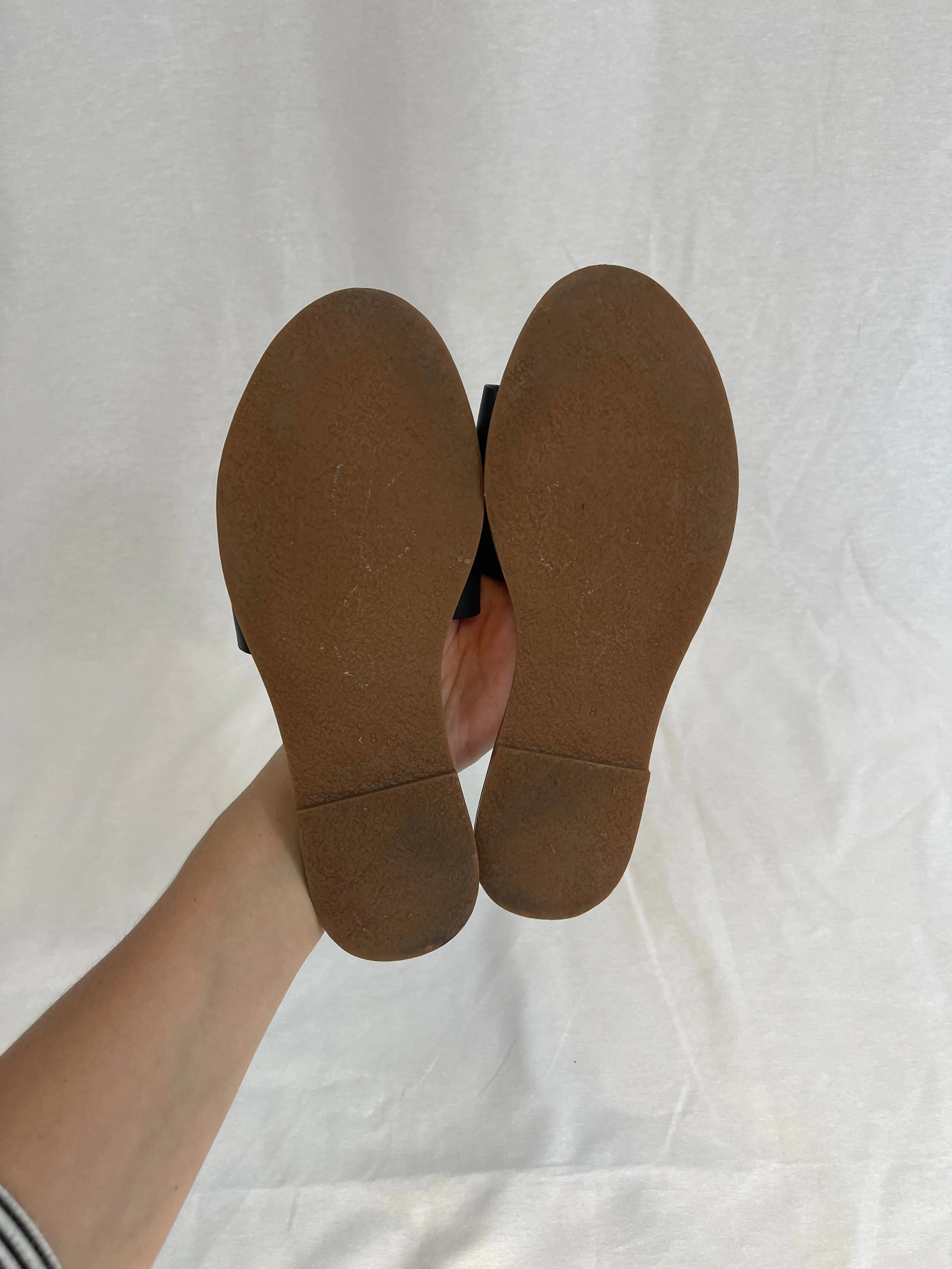 Madewell Black Leather Sandal size 8