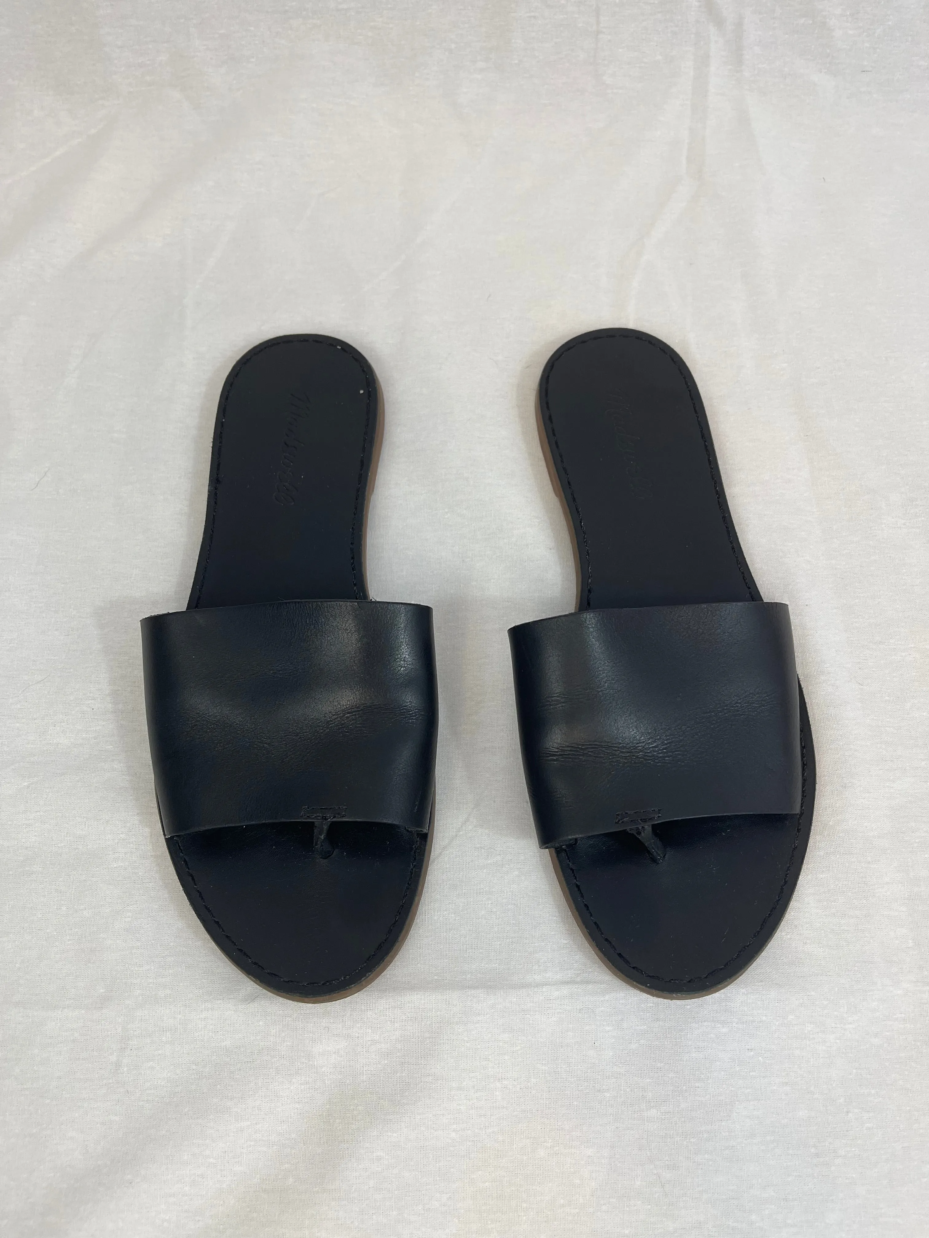 Madewell Black Leather Sandal size 8