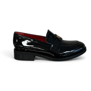 Marco Moreo Black Patent Heart Loafer