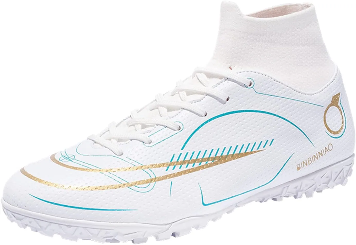 MDPCX Athletic Sports Football Shoes Men's Outdoor Football Shoes Track and Field Lawn World Team Running Sports Shoes Lightweight Breathable Non-Slip Shock-Absorbing Long Spikes Short Spikes