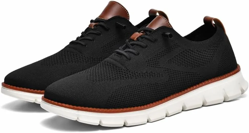 Mens Casual Dress Shoes,Breathable Lightweight Sports Shoes Mesh Shoes,Oxfords Lace Up Business Walking Shoes