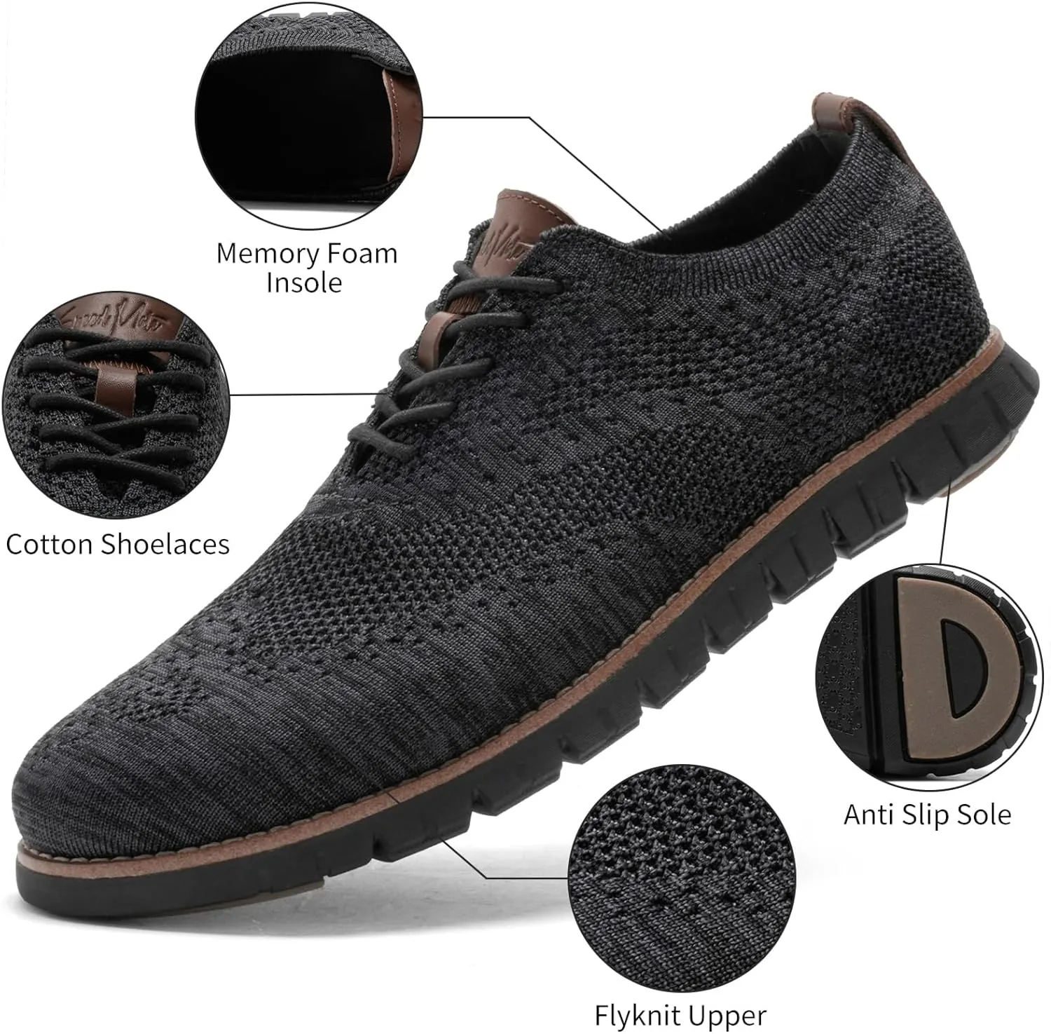 Men's Wide Casual Dress Shoes Business Casual Sneaker Shoes for Men