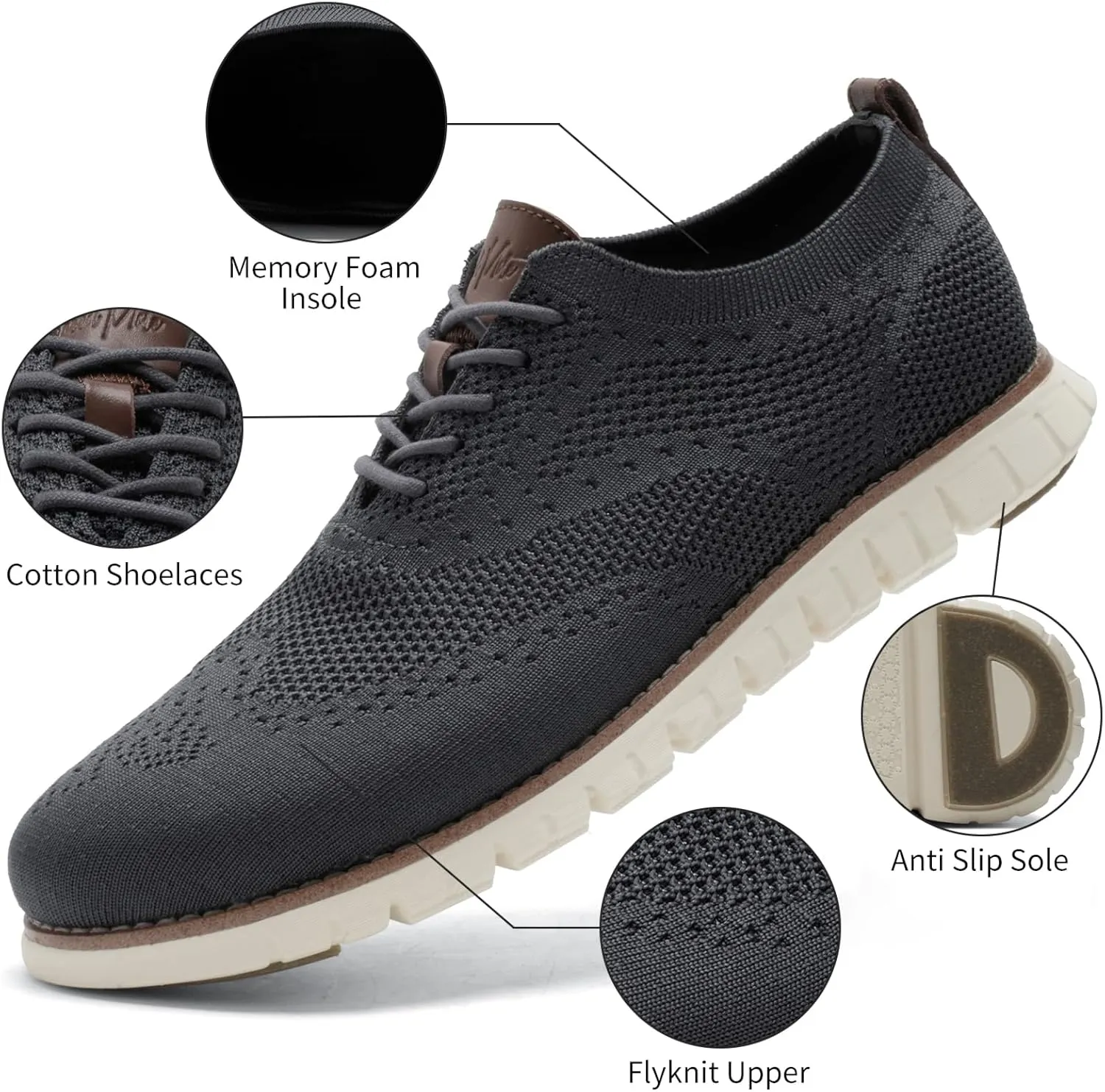 Men's Wide Casual Dress Shoes Business Casual Sneaker Shoes for Men