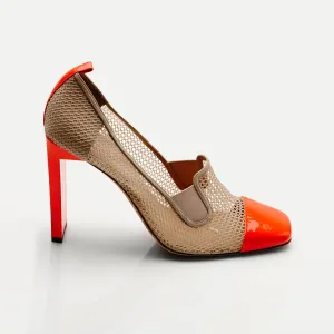 Mesh Atlas Pump - Orange/Nude