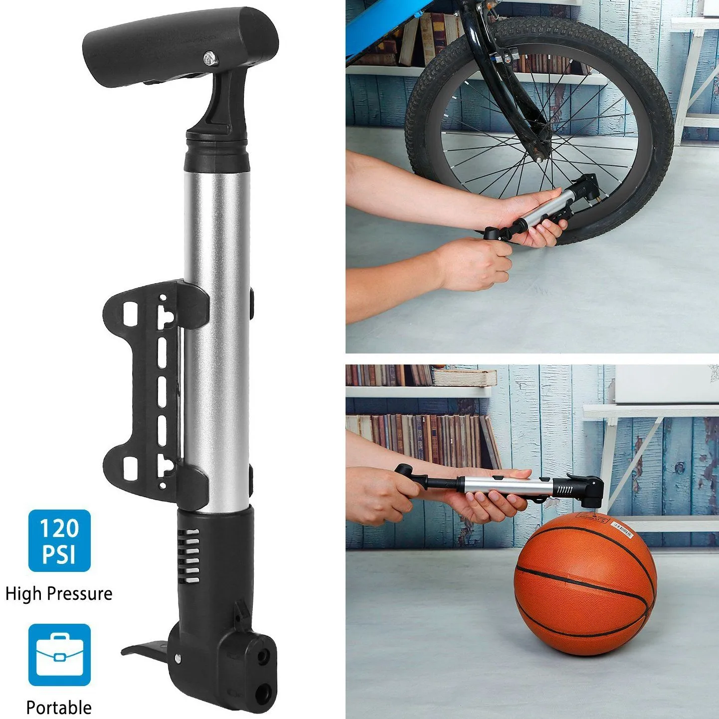 Mini Bike Pump Portable Bicycle Tire Inflator