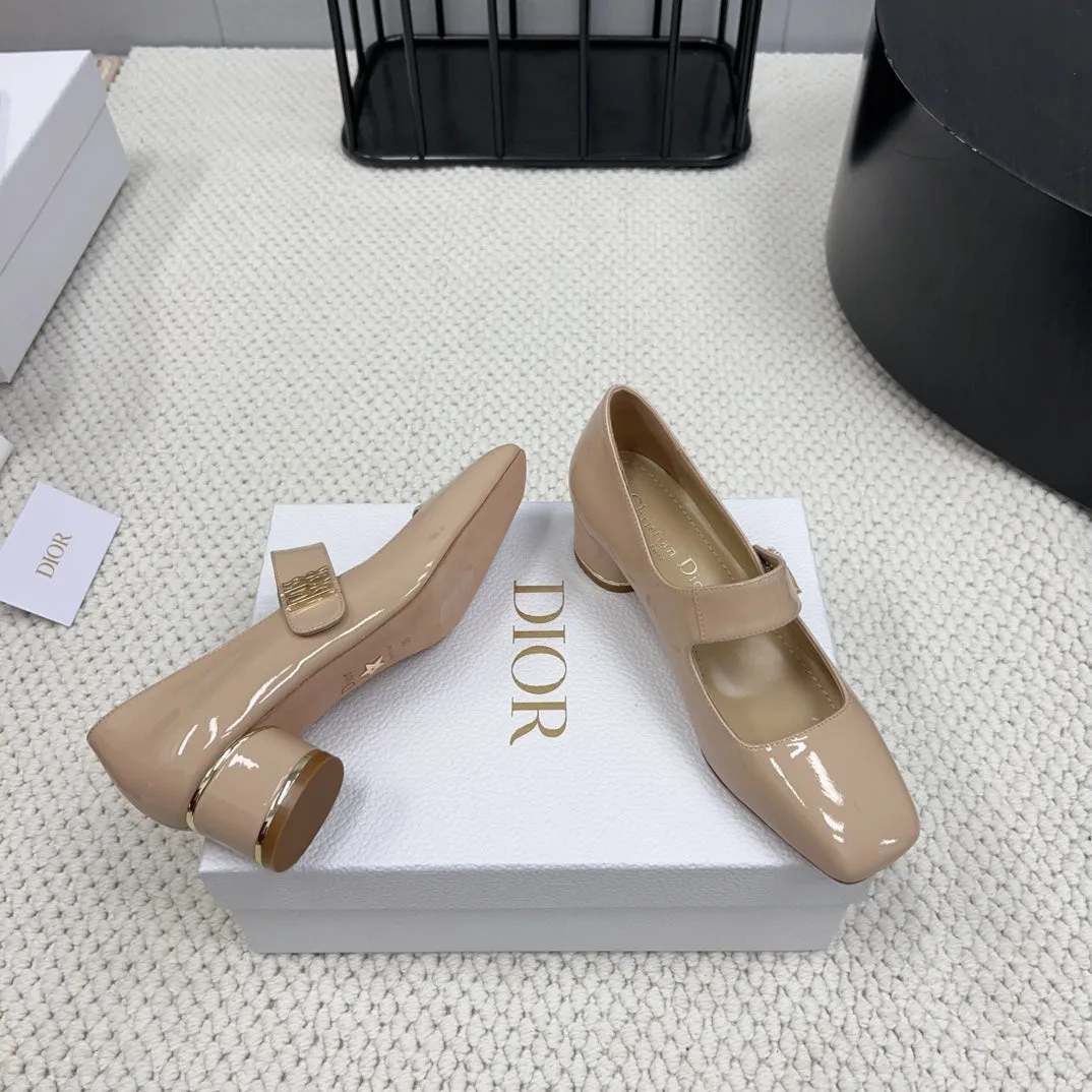 Miss Dior Pump 45mm In Beige Pink Glossy Lambskin 995137