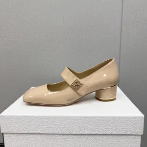 Miss Dior Pump 45mm In Beige Pink Glossy Lambskin 995137