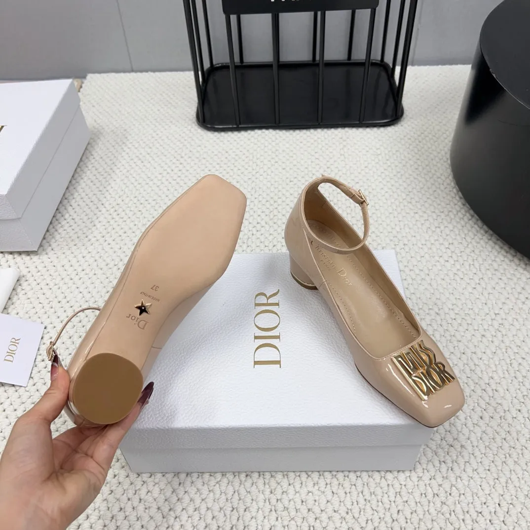 Miss Dior Pump 45mm In Beige Pink Glossy Lambskin  995143