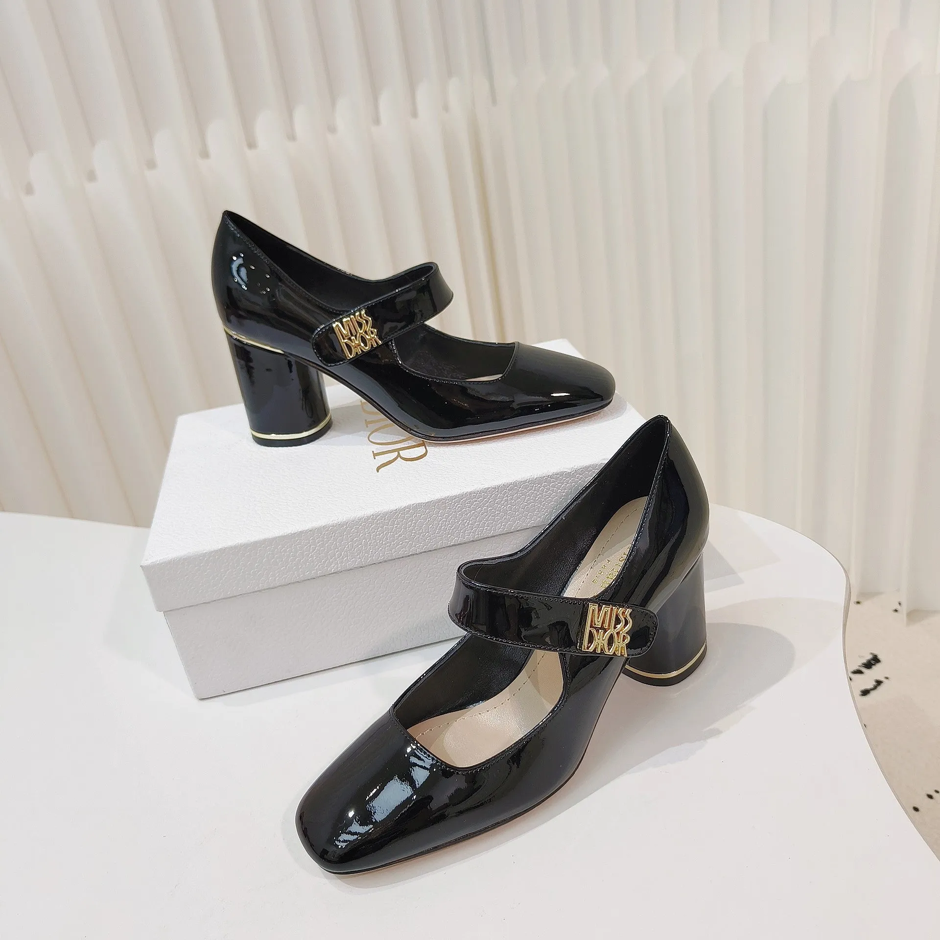 Miss Dior Pump 85mm In Glossy Black Cowhide 111359