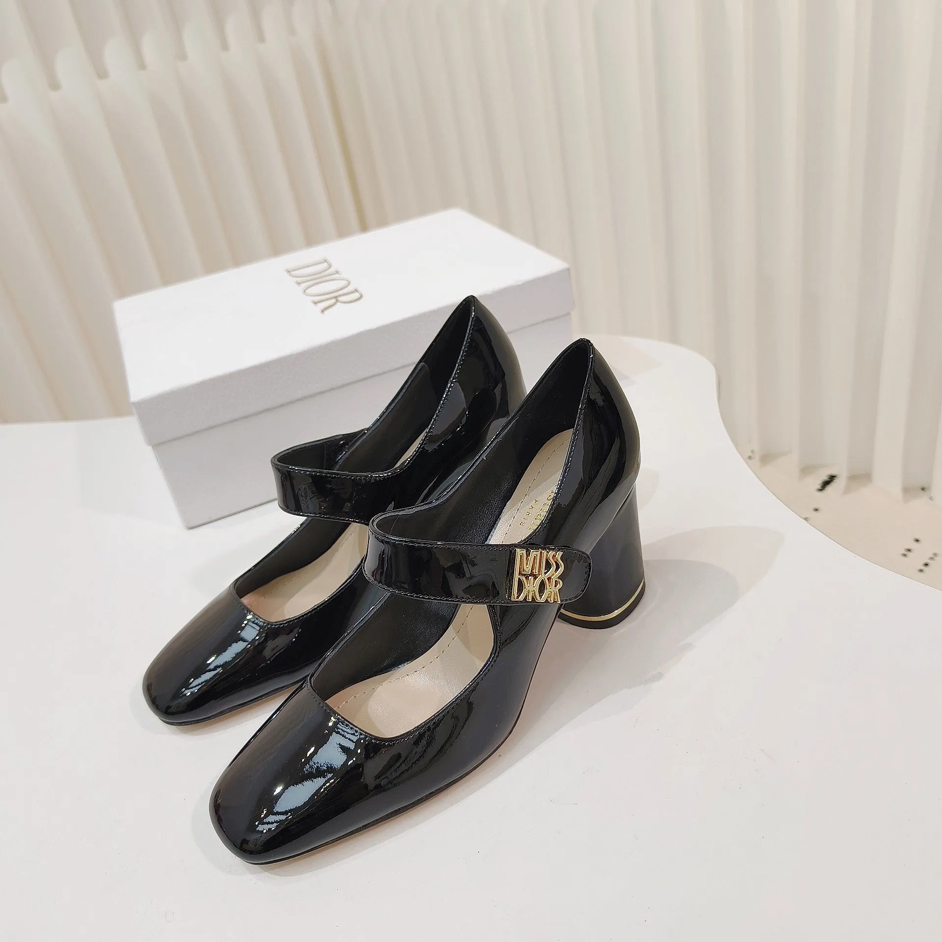 Miss Dior Pump 85mm In Glossy Black Cowhide 111359