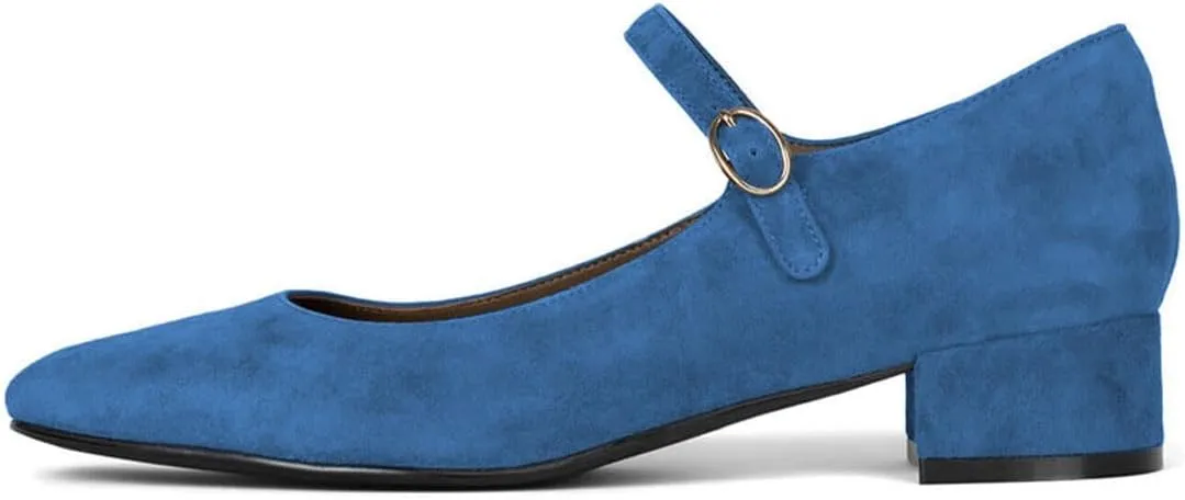 miss left Women's Classic Closed Round Toe Mary Jane Pumps Adjustable Strap Block Low Heel Cute Casual Shoes Size 4-16 US