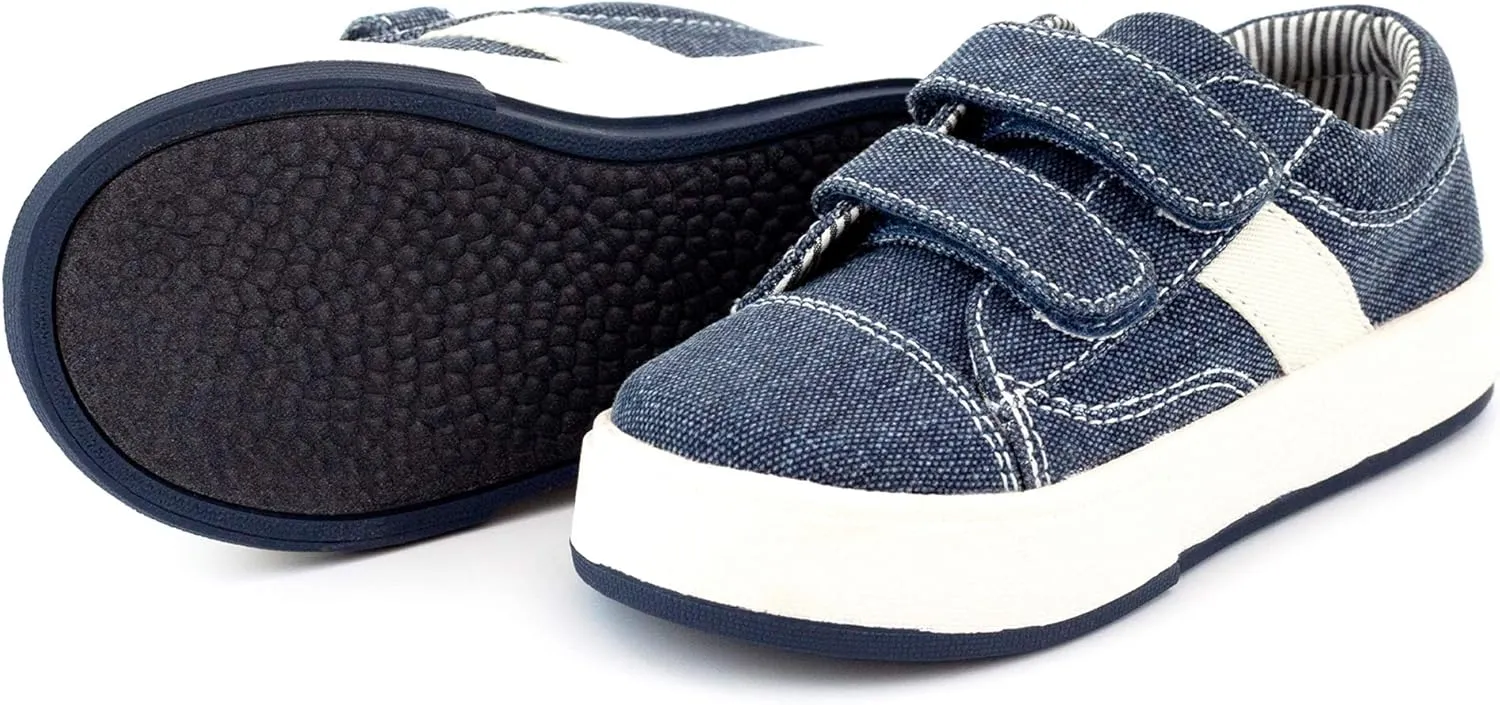 MORGAN & MILO Miles Double V Sneakers for Boys and Toddlers, Size 6 to 13