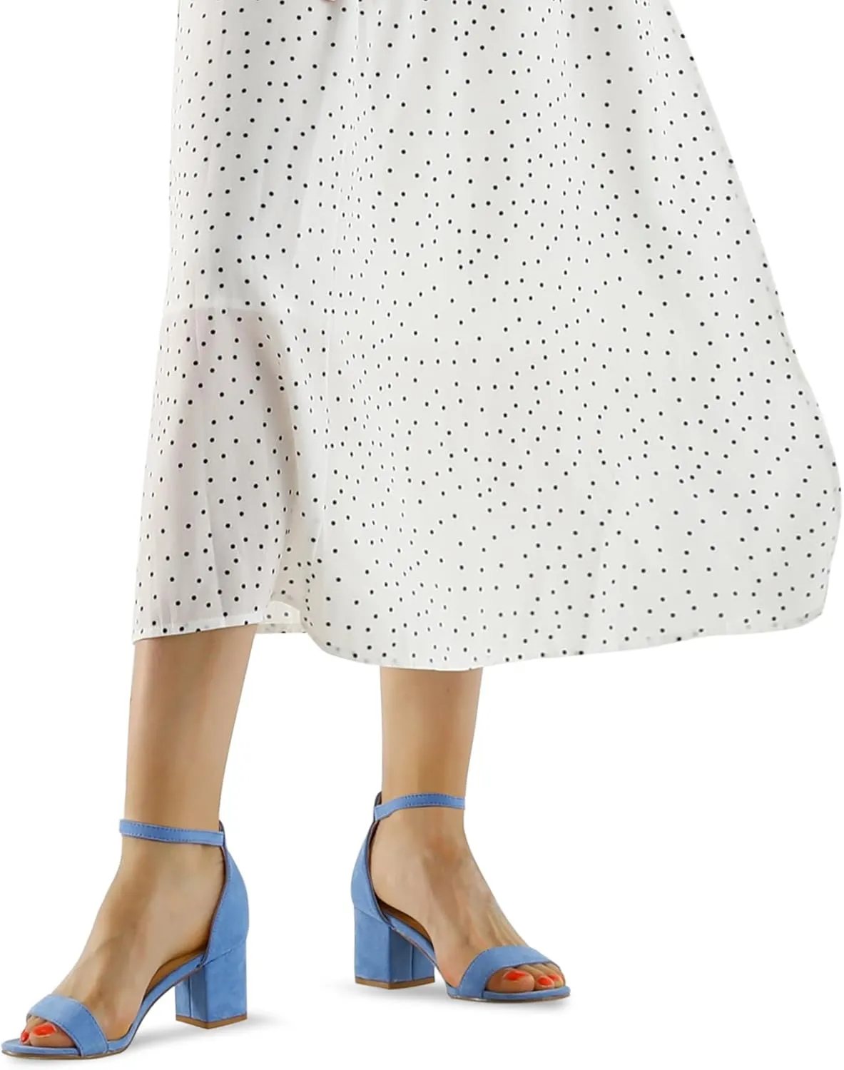 mysoft Women's Chunky Low Heels Open Toe Block Heeled Dress Ankle Strap Pump Wedding Sandals