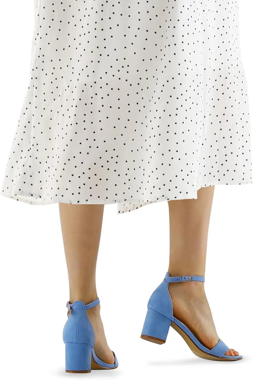 mysoft Women's Chunky Low Heels Open Toe Block Heeled Dress Ankle Strap Pump Wedding Sandals