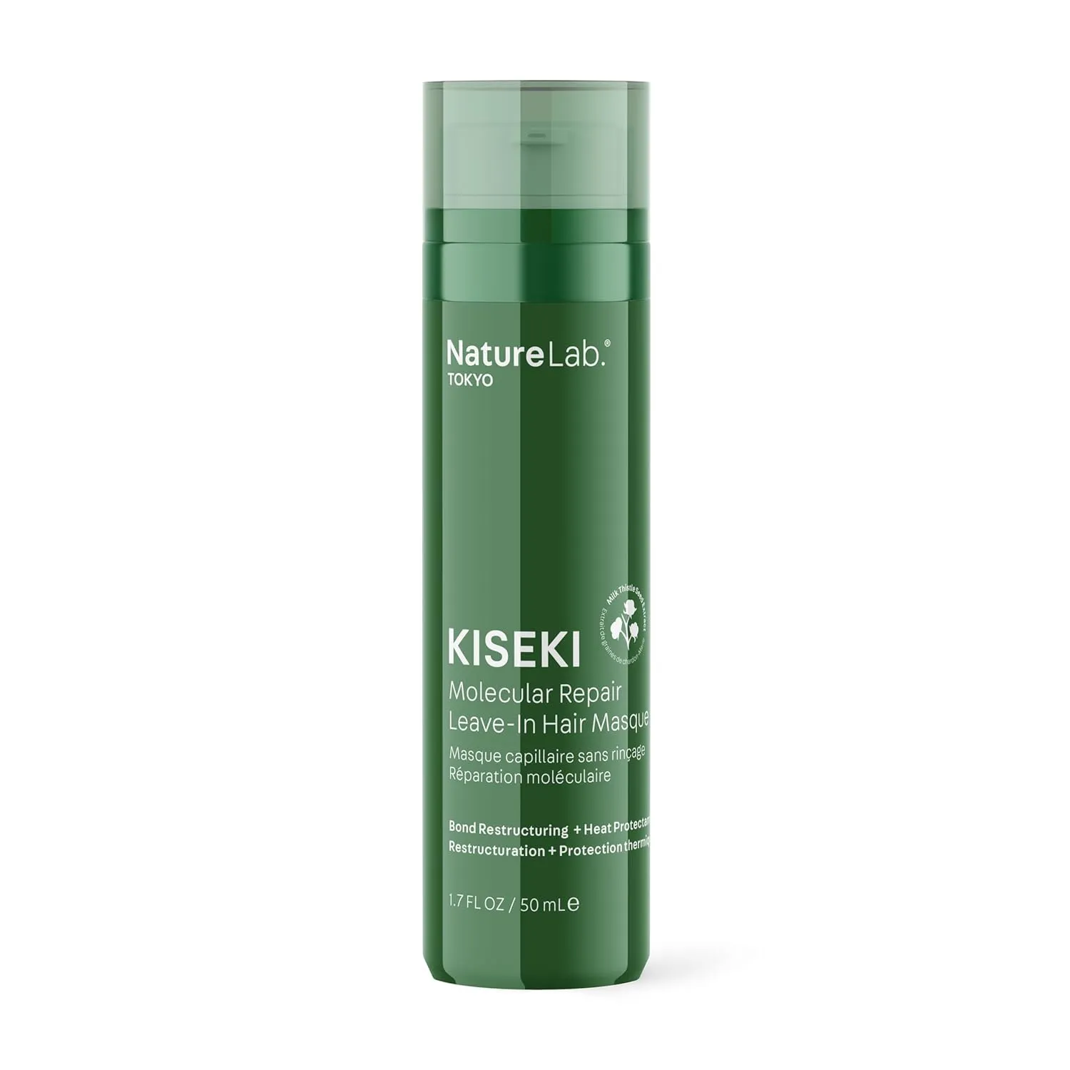 NATURELAB. TOKYO Kiseki Molecular Repair Leave-In Hair Masque – Deep Conditioning Treatment to Restore, Strengthen & Bond Damaged Hair – Repair Split Ends, Add Shine & Smoothness – 1.7 Fl Oz