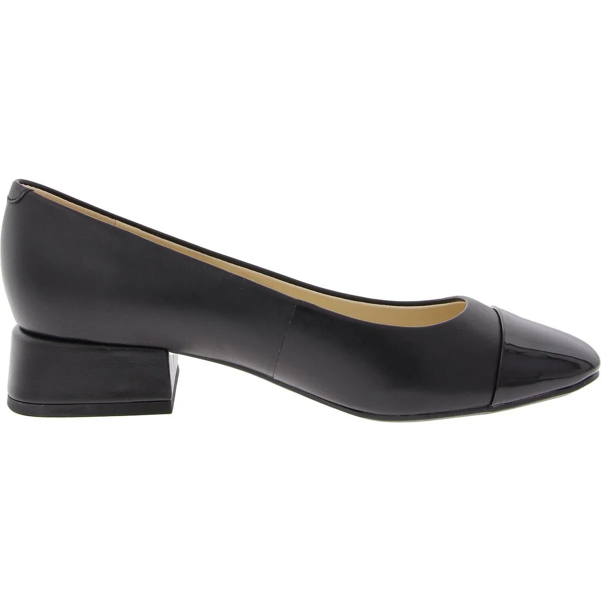 Nine West Womens Sophe  Patent Trim Faux Leather Loafer Heels