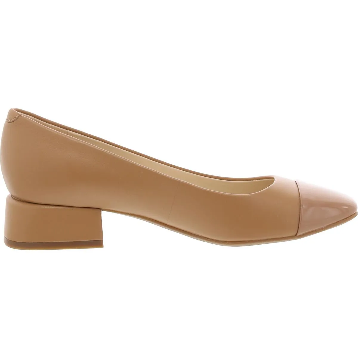 Nine West Womens Sophe  Patent Trim Faux Leather Loafer Heels