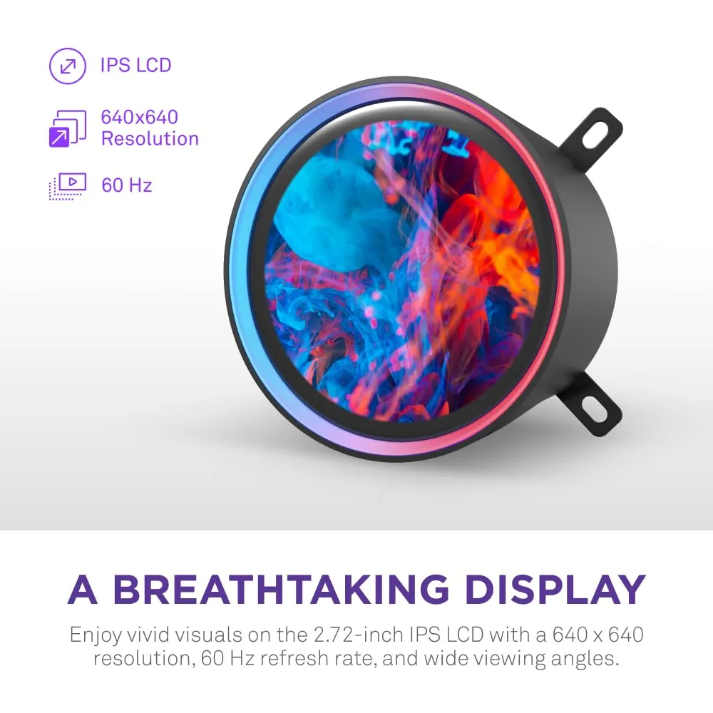 NZXT Kraken Elite 360 RGB 2024 - AIO CPU Liquid Cooler - 360mm Radiator - F360 RGB Core Fan - Customizable 2.72" IPS LCD - NZXT Turbine Pump - AMD® AM5, AM4 - Intel® LGA 1851/1700, 1200/115X - Black