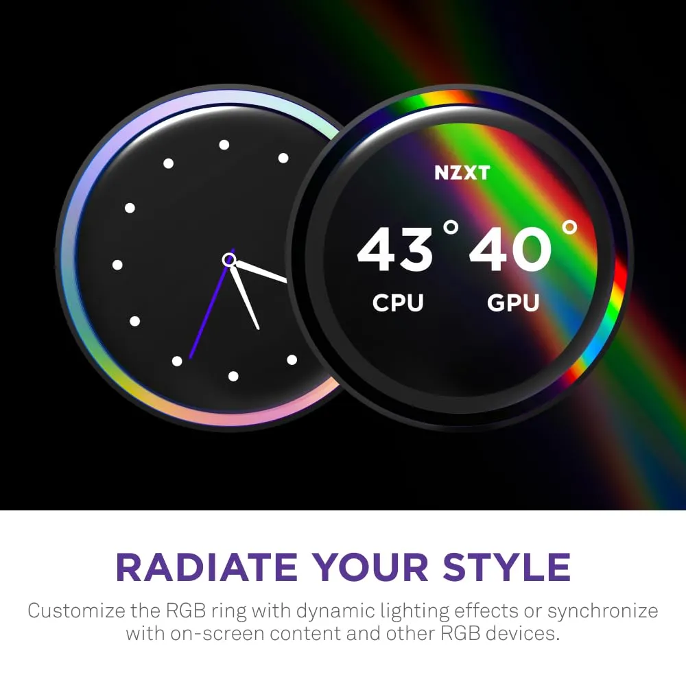 NZXT Kraken Elite 360 RGB 2024 - AIO CPU Liquid Cooler - 360mm Radiator - F360 RGB Core Fan - Customizable 2.72" IPS LCD - NZXT Turbine Pump - AMD® AM5, AM4 - Intel® LGA 1851/1700, 1200/115X - White