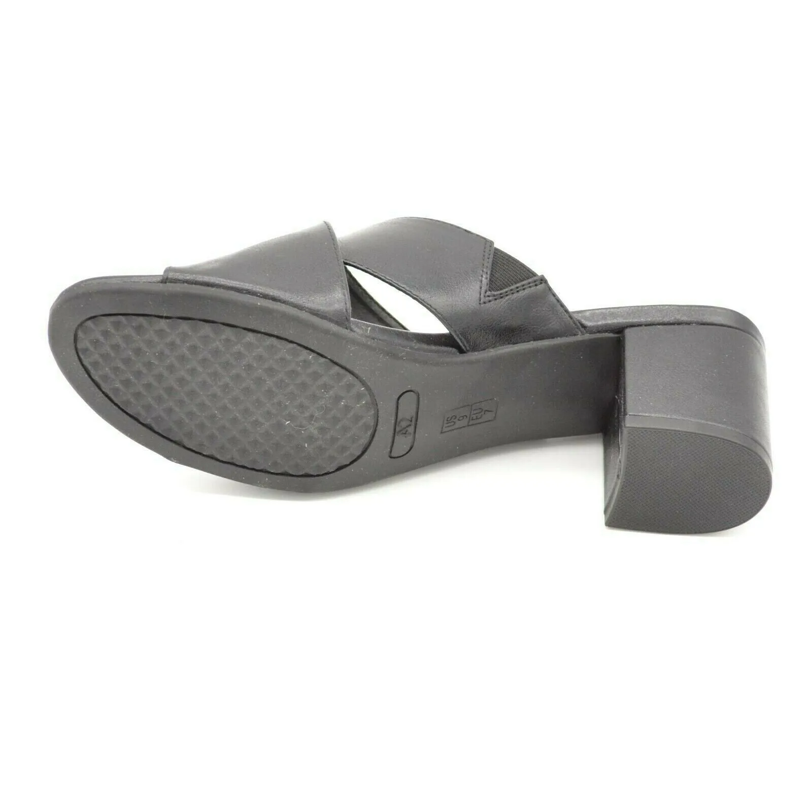 open Women's Mule Wireless Toe Sandal Leather Block Aerosoles International tracking Midday Slide A2 Black Heel