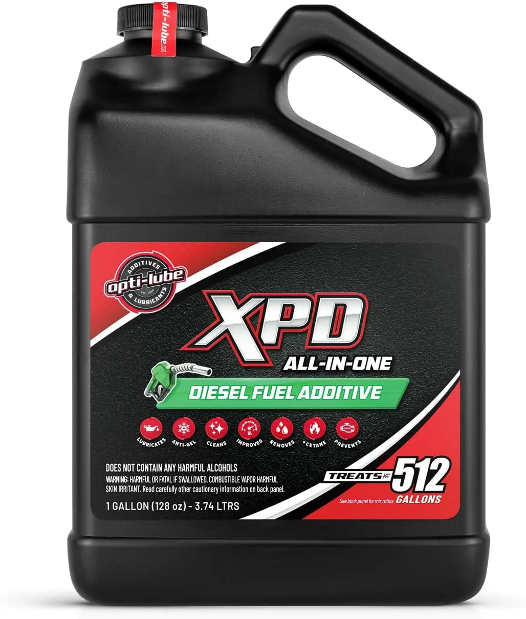 Opti-Lube XPD All Seasons Diesel Fuel Additive: 1 Gallon with Accessories (1 Hand Pump & 2 Empty 8oz Bottles) (1 Gallon XPD with Hand Pump and Regular Accessory Bottles)
