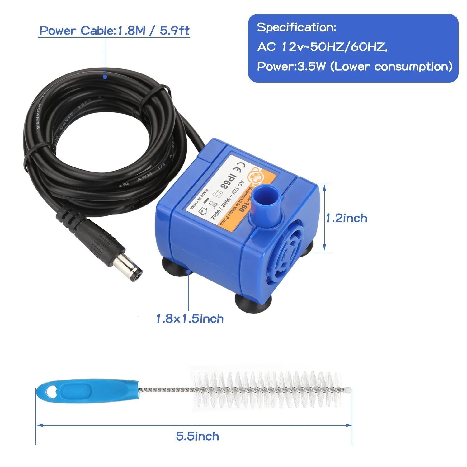 Ownpets Brush Cleaning and Water Pump Kit for Pet