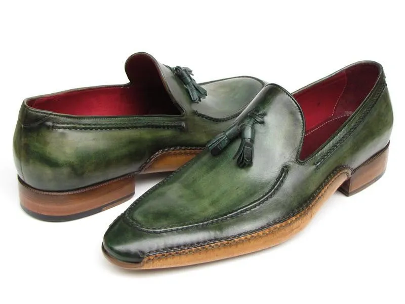 Paul Parkman Handsewn Tassel Loafer Green Shoes (ID#082-GREEN)