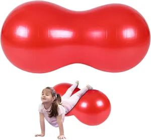 Peanut Ball, 35x18 Inch PVC Inflatable Yoga Ball for Pregnancy with Pump, Anti Burst Safe Fitness Equipment for Home, Gym