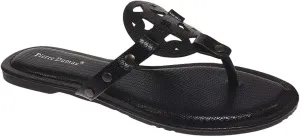Pierre Dumas Women's Flat Sandal MAIN Limit-34 Black 8, Black-34