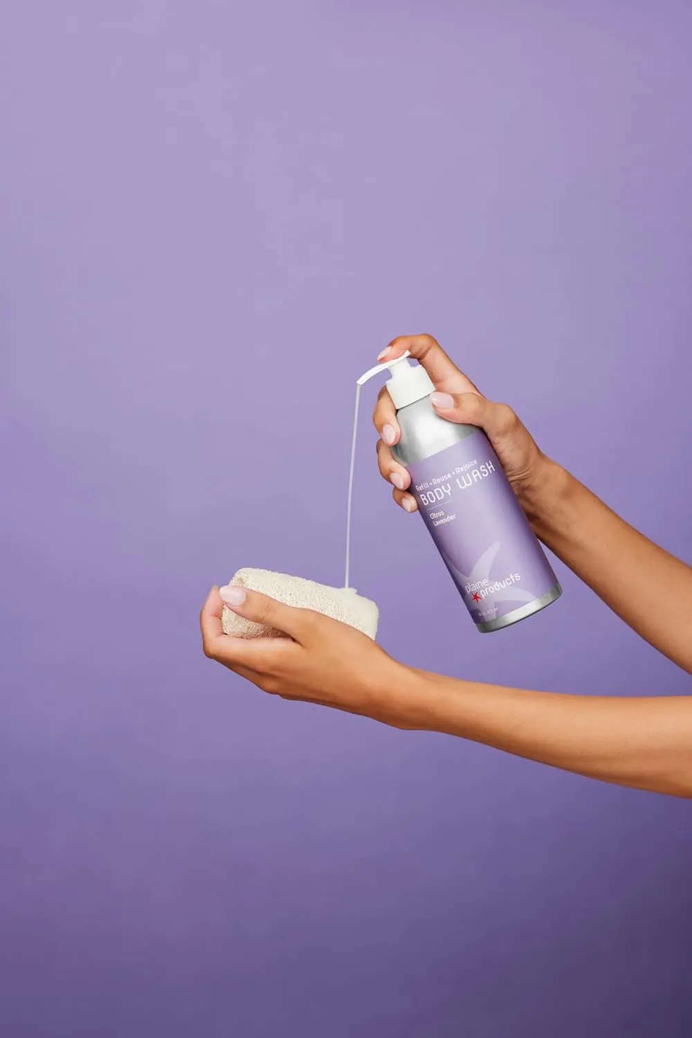 Plaine Products Returnable, Refillable Body Wash: Citrus Lavender 16 oz (Original with Pump)