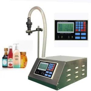 Pneumatic Bottle Filler Automatic Liquid Filling Machine SALE For Viscous Liquid,Digital display function,Deviation is Less than 1%,17 Liters/Minute (Water), the Speed Can be Adjusted 1-99%