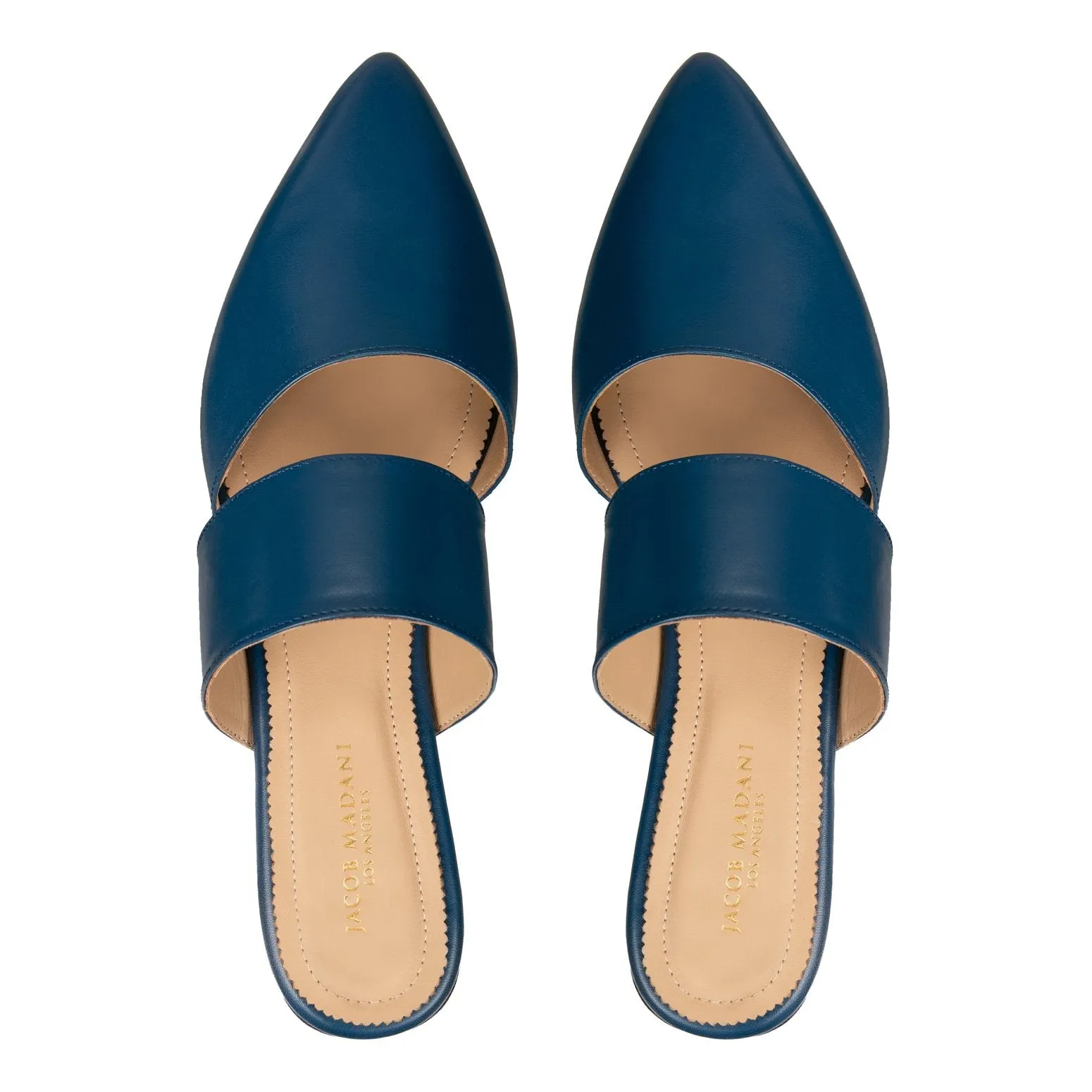 Pointy-toe Flats Mule in Calfskin
