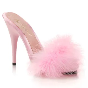POISE-501F - B. Pink Satin-Marabou Fur/B. Pink