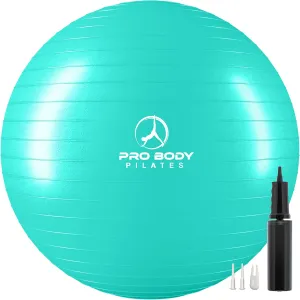 ProBody Pilates Yoga Ball - Fresh Colors Exercise Ball for Stability, Pregnancy, Workout & Physical Therapy