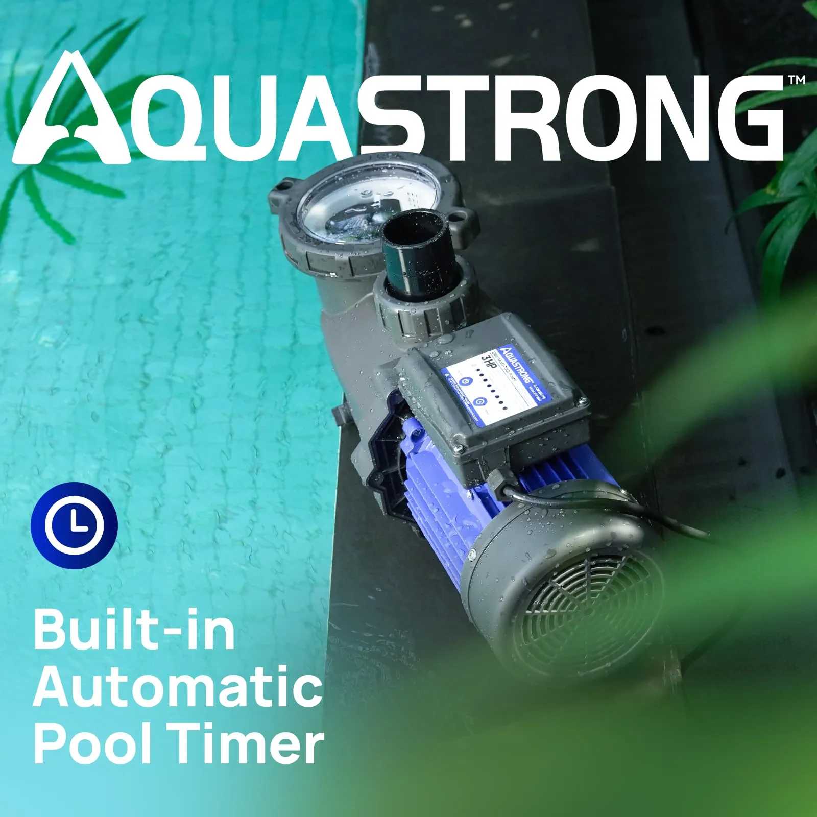 PSP300T-HV 3 HP 220V Pool Pump with Timer, 9350GPH