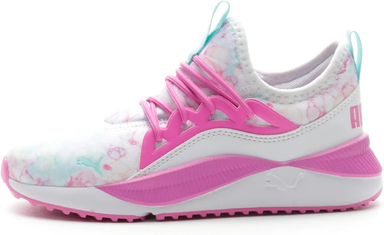 Puma Pacer Future Allure Alternate Closure Sneaker, White-Electric Orchid-Island Paradise, 2.5 US Unisex Little Kid