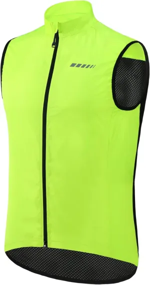 qualidyne Men's Windproof Cycling Vest – Lightweight Full-Zip Sleeveless Biking Jacket with Pockets for Cycling, Running