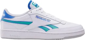 Reebok Unisex Club C Revenge Sneaker, White/Kinetic Blue/Unleashed Green, 9 US Men