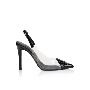 Romy Pump Vinylite & Black Patent Leather