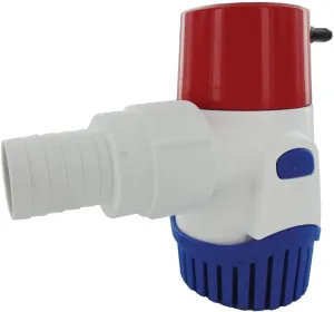 Rule 12V Automatic Bilge Pump - Fully Submersible - 1100GPH Output - Easy Clean Strainer - Low Power Use - Check Valve & Thermal Cut-Off - Ideal for Boats -107mm x 64mm x 74mm