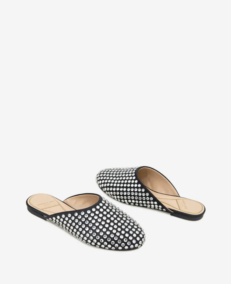 Saddie Studded Rhinestone Mule