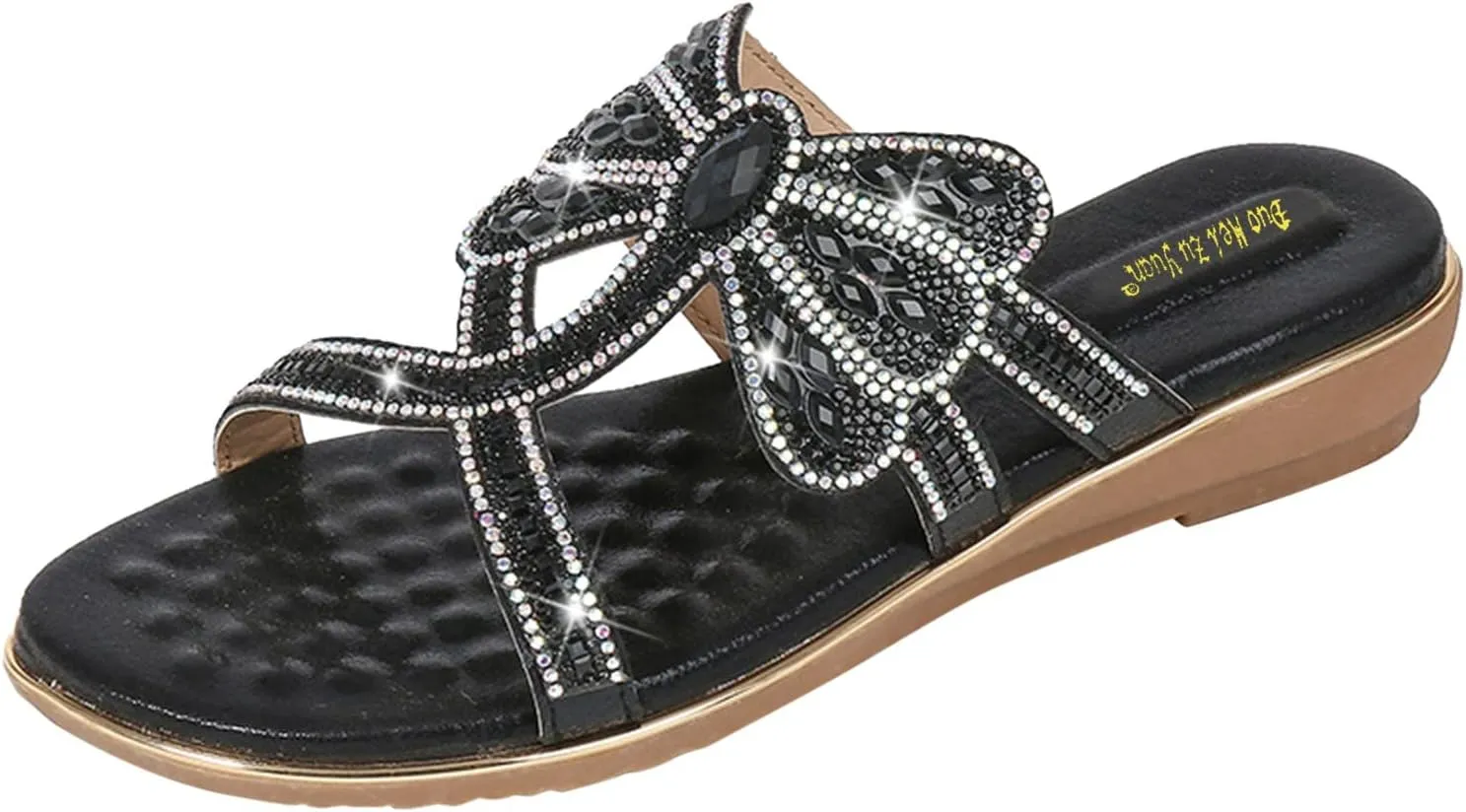 Sandals Sole Rhinestone Soft Shoes Round Toe Fashion Women's Wedge Women's sandals Fashion Womens Sandals Slip on