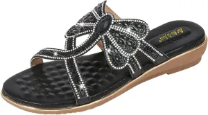 Sandals Sole Rhinestone Soft Shoes Round Toe Fashion Women's Wedge Women's sandals Fashion Womens Sandals Slip on