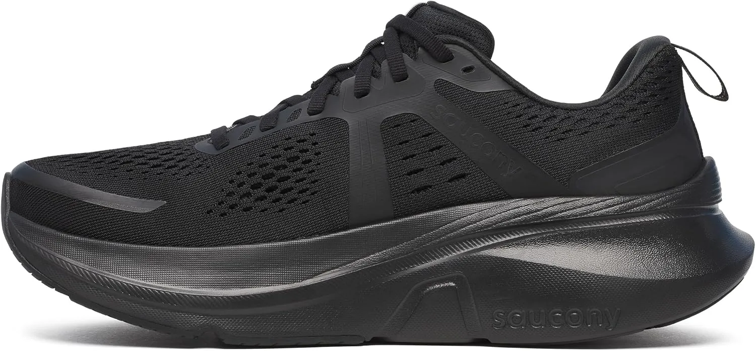 Saucony Women's Guide 18 Sneaker, Triple Black, 9.5 Wide