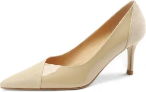 SHODENSE Women Sexy High Heels Stiletto Pumps Pointed Toe Slip On 3" Kitten Heel Dress Shoes Evening Wedding Pump Suede Patent Leather Patchwork Ladies Female Office Party Prom Dance Shoe 4-11 M US