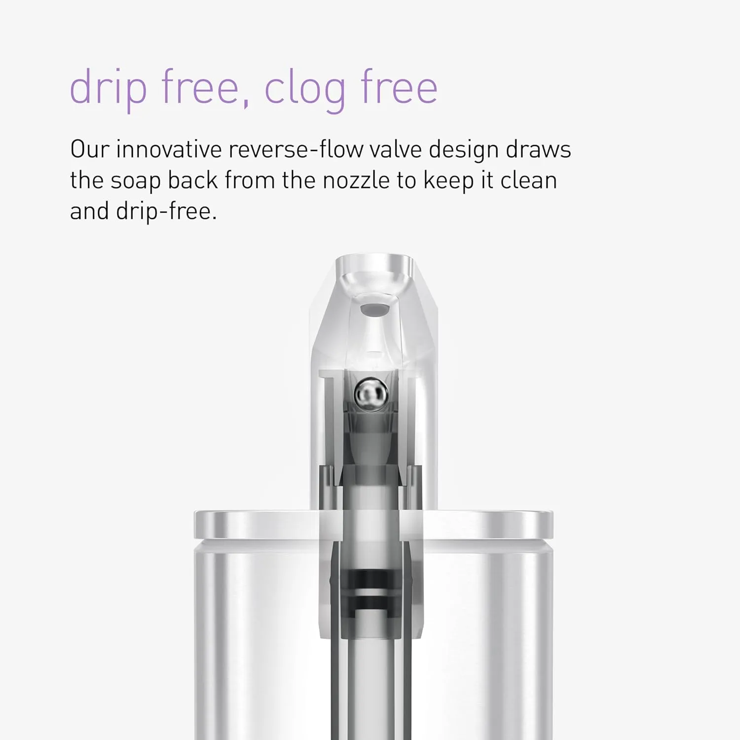 simplehuman 10 oz. Pulse Pump, Liquid Soap Dispenser, Drip Free Hand Soap Pump, Brushed Stainless Steel
