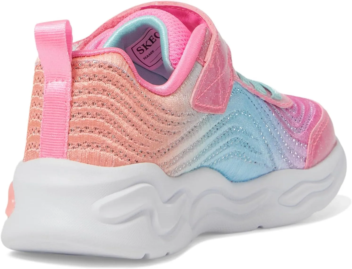 Skechers Girl's, S-Lights: Wavy Beams - Ombre Express Sneaker - Little Kid